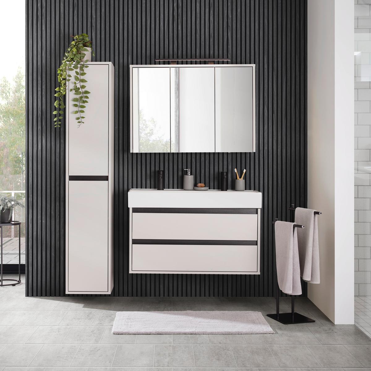 Zrcadlová skříňka SOPHIA - kašmírová, Moderní, kompozitní dřevo/sklo (100/74/17cm) - Mömax