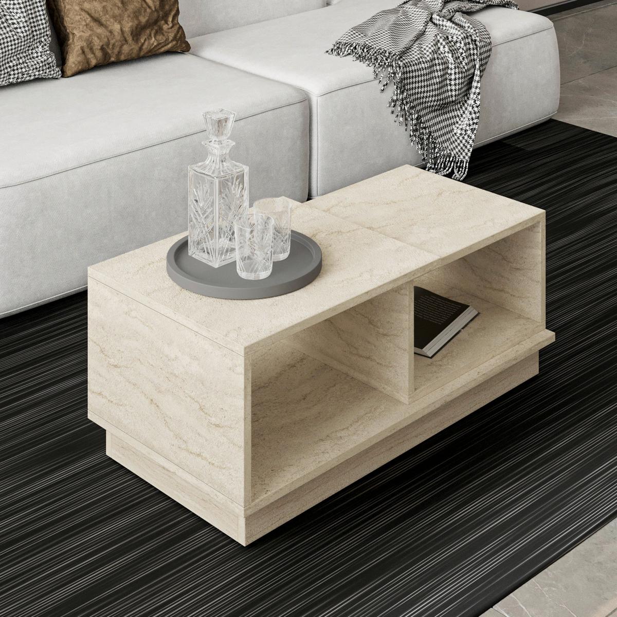 Couchtisch Concept Beige L: 90 cm - Beige, Design, Holzwerkstoff (90/45/36cm) - Livetastic