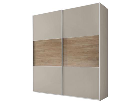 Schwebetürenschrank 188 cm Includo - Sandfarben/Eichefarben, MODERN, Glas/Holzwerkstoff (188/222/68cm) - Bessagi Home Schwebetürenschrank 188 cm Includo - Sandfarben/Eichefarben, MODERN, Glas/Holzwerkstoff (188/222/68cm) - Bessagi Home