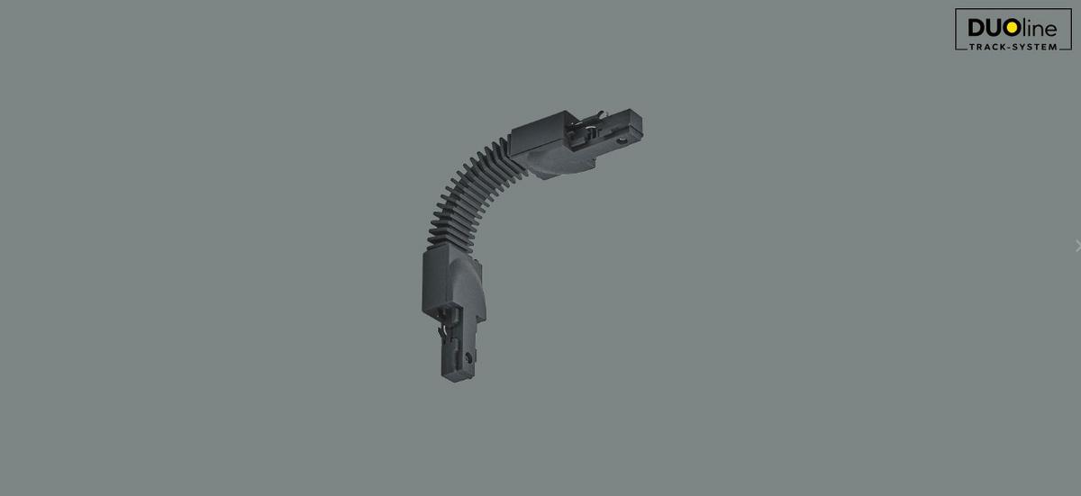 Schienensystem Duoline Flex- Verbinder 702032 Schwarz - Schwarz, Basics, Kunststoff (3/2/30cm) - Trio Leuchten