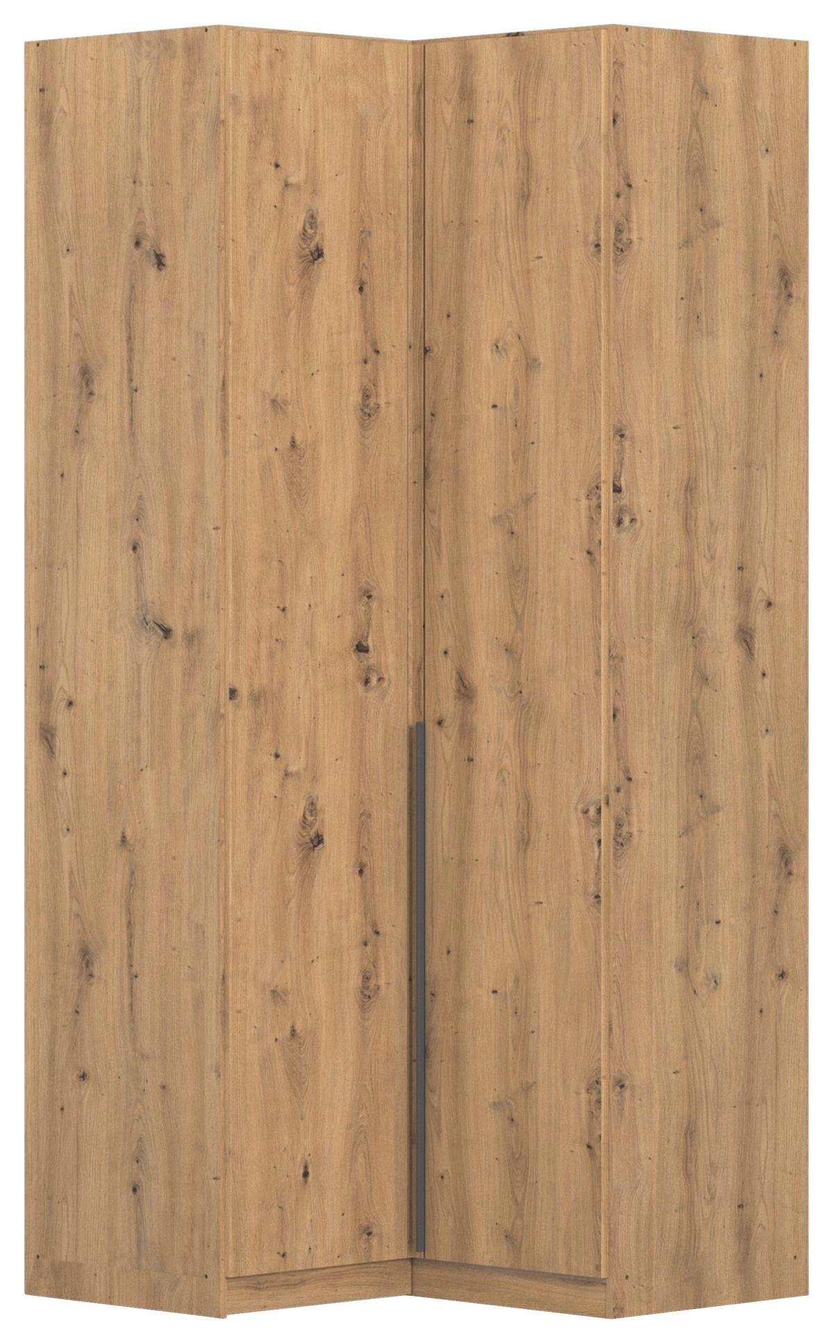 Eckkleiderschrank Alabama Eiche Dekor B: 100 cm - Dunkelgrau/Eiche Artisan, MODERN, Holzwerkstoff (100/229/102cm) - Rauch Möbel