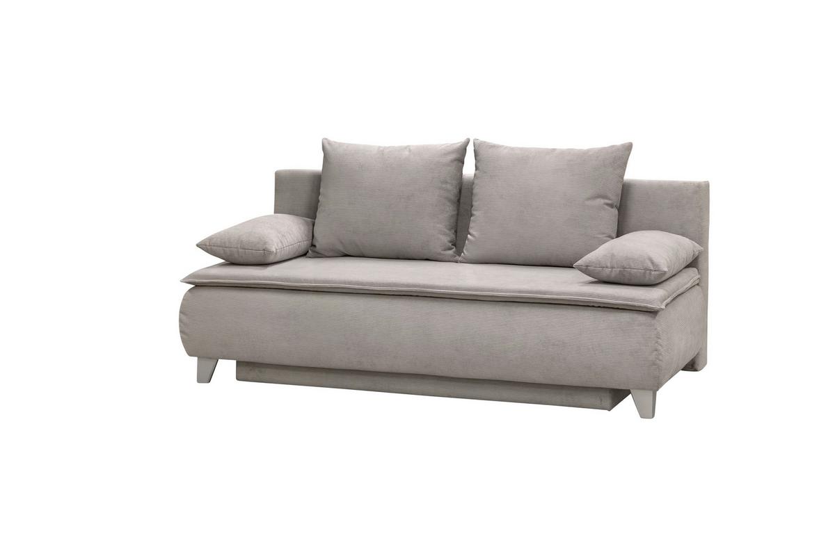Boxspringová pohovka MONA LUX, světle šedý manšestr - světle šedá, Moderní, textil (208/100/106cm) - Mömax