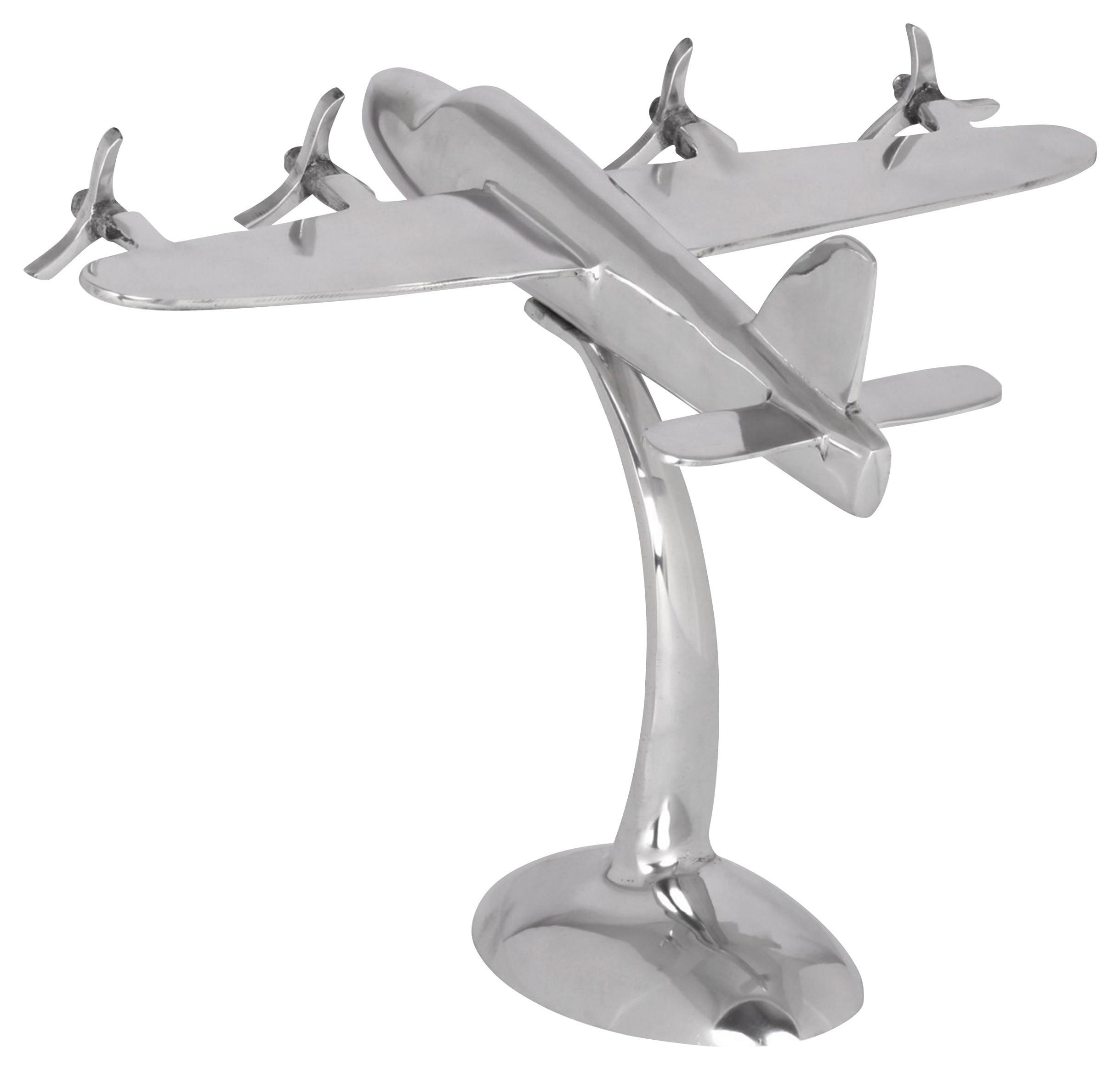 Skulptur Wohnling Silberfarben B: 42 cm - Silberfarben, MODERN, Metall (42/30/30cm) - MID.YOU