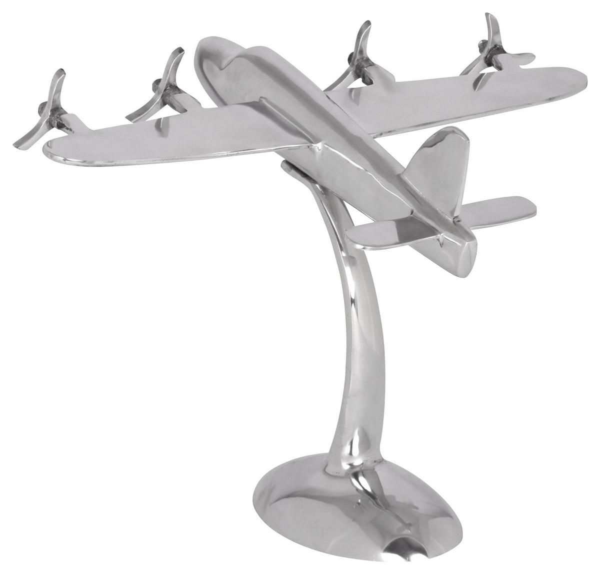 Skulptur Wohnling Silberfarben B: 42 cm - Silberfarben, MODERN, Metall (42/30/30cm) - MID.YOU