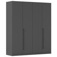 Kleiderschrank Safari B: 181 cm - Grau, KONVENTIONELL, Holzwerkstoff (181/229/54cm)