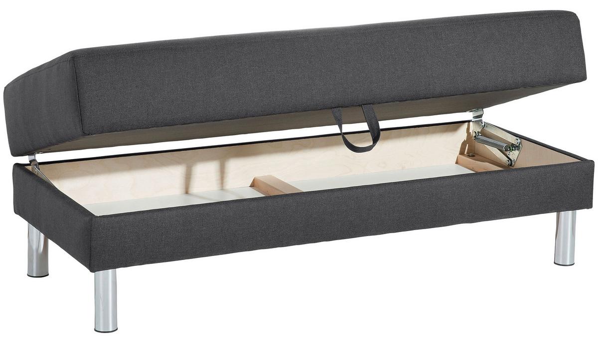 Ecksofa mit Schlaffunktion Just Fashion Graphitfarben - Chromfarben/Graphitfarben, KONVENTIONELL, Textil (152/230cm) - Max Winzer