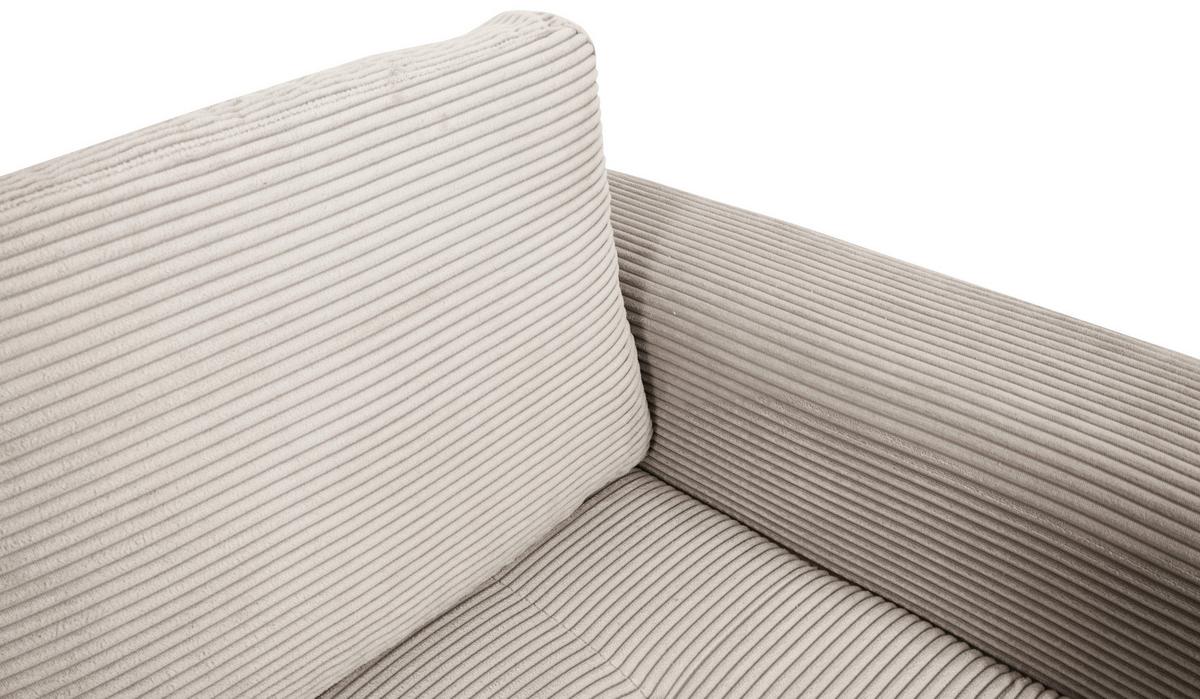 Souprava U MALTE, levá, krémový manšestr - černá/krémová, Moderní, textil/plast (178/305/155cm) - Based