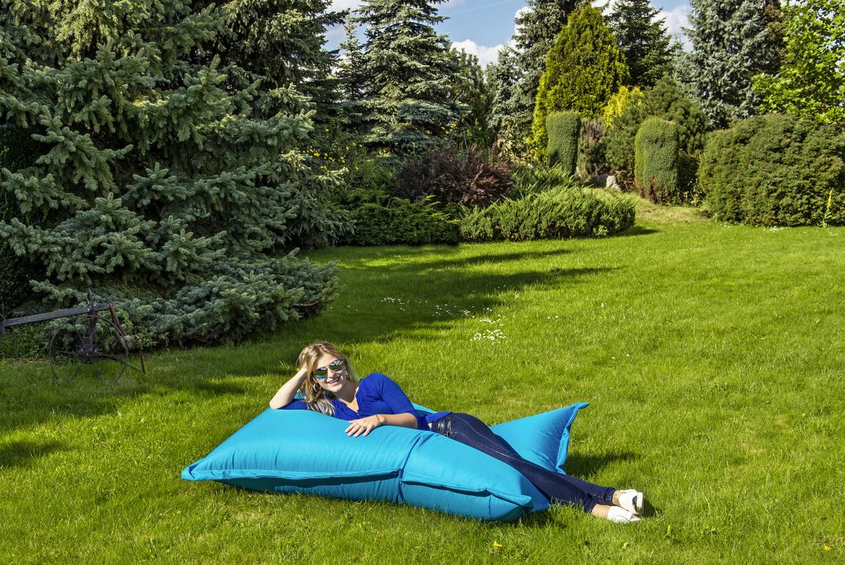 Sedací vak do exteriéru XL modrá 170x130 cm - bílá/modrá, Basics, textil (170/130/40cm) - Ondega
