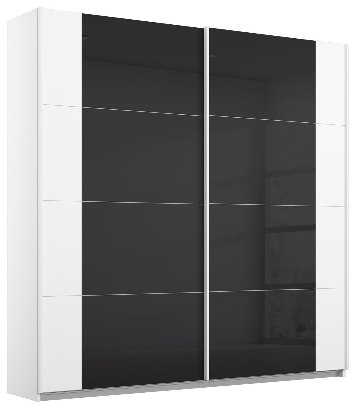 Schwebetürenschrank Artemis B: 181 cm Anthrazit/Weiß - Anthrazit/Weiß, MODERN, Glas/Holzwerkstoff (181/210/62cm) - Rauch Möbel