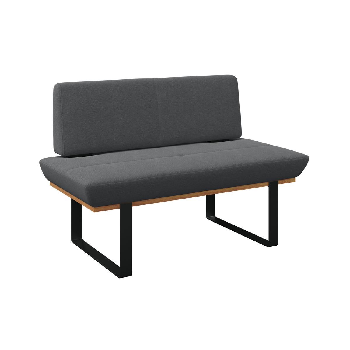 Sitzbank Tristan Webstoff schwarz, B: 130cm - Schwarz, MODERN, Holz/Textil (130/48/90cm) - James Wood