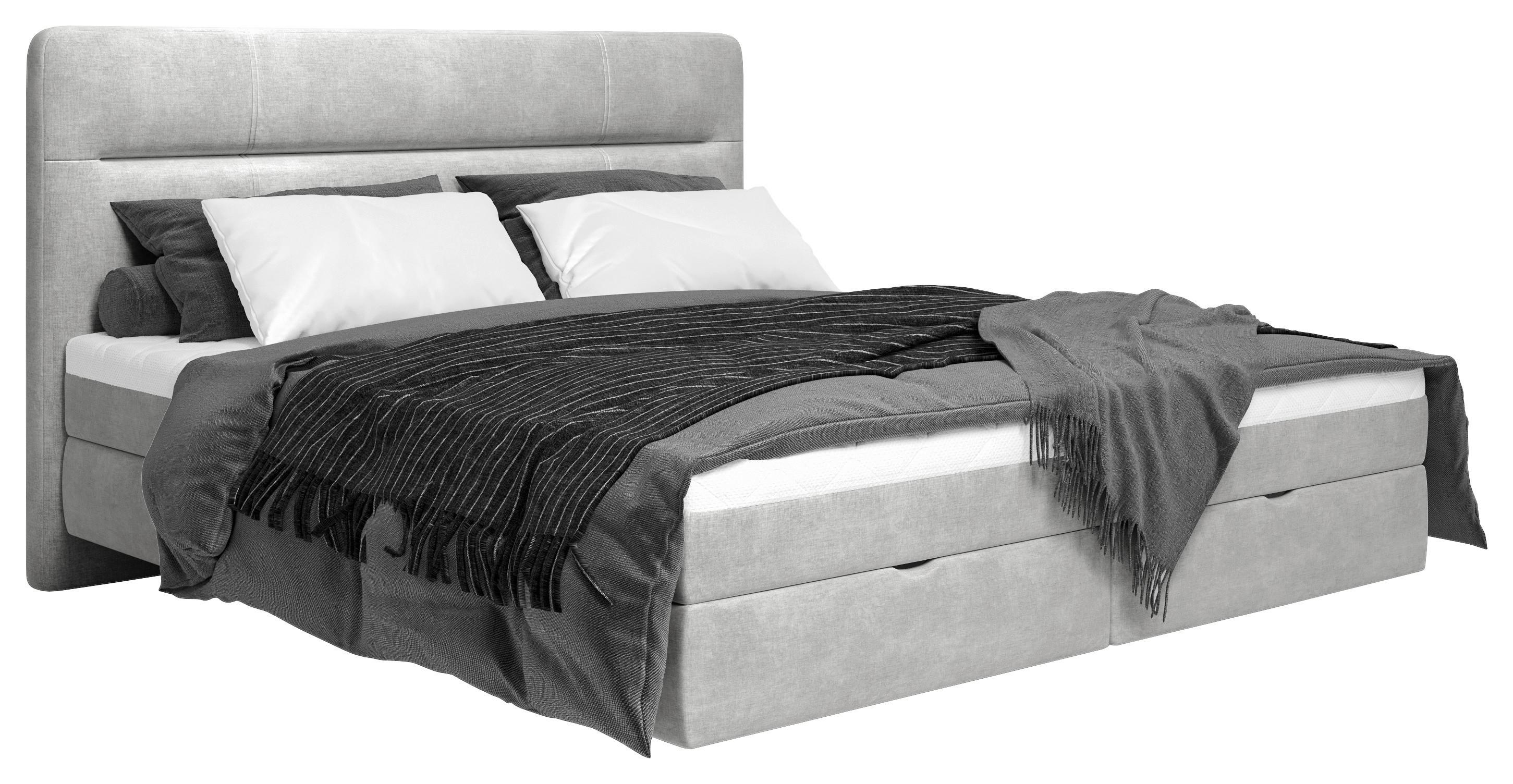 Boxbett Adriano 160x200 Cm Hellgrau - Hellgrau, MODERN, Holz/Holzwerkstoff (160/200cm) - MID.YOU