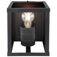 Wandleuchte Hagar 1-Flammig Rahmen-Design - Schwarz, Basics, Metall (17/19,5/20cm) - Globo
