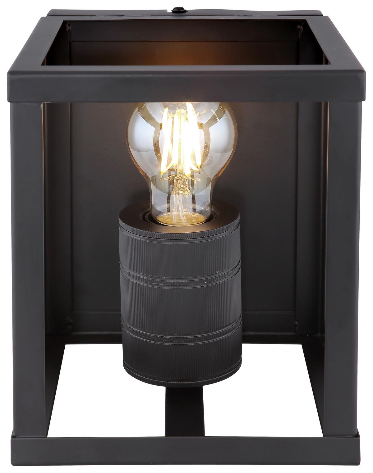 Wandleuchte Hagar 1-Flammig Rahmen-Design - Schwarz, Basics, Metall (17/19,5/20cm) - Globo