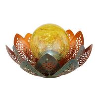 Solarleuchte 33655 - Goldfarben/Orange, Basics, Glas/Metall (22/13,5cm) - Globo