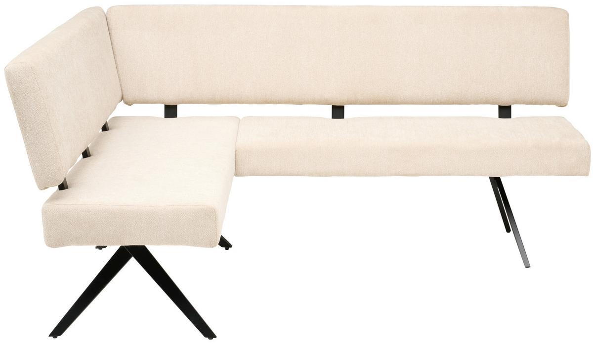 Eckbank Chios - Beige/Schwarz, KONVENTIONELL, Textil/Metall (150/190cm) - MID.YOU