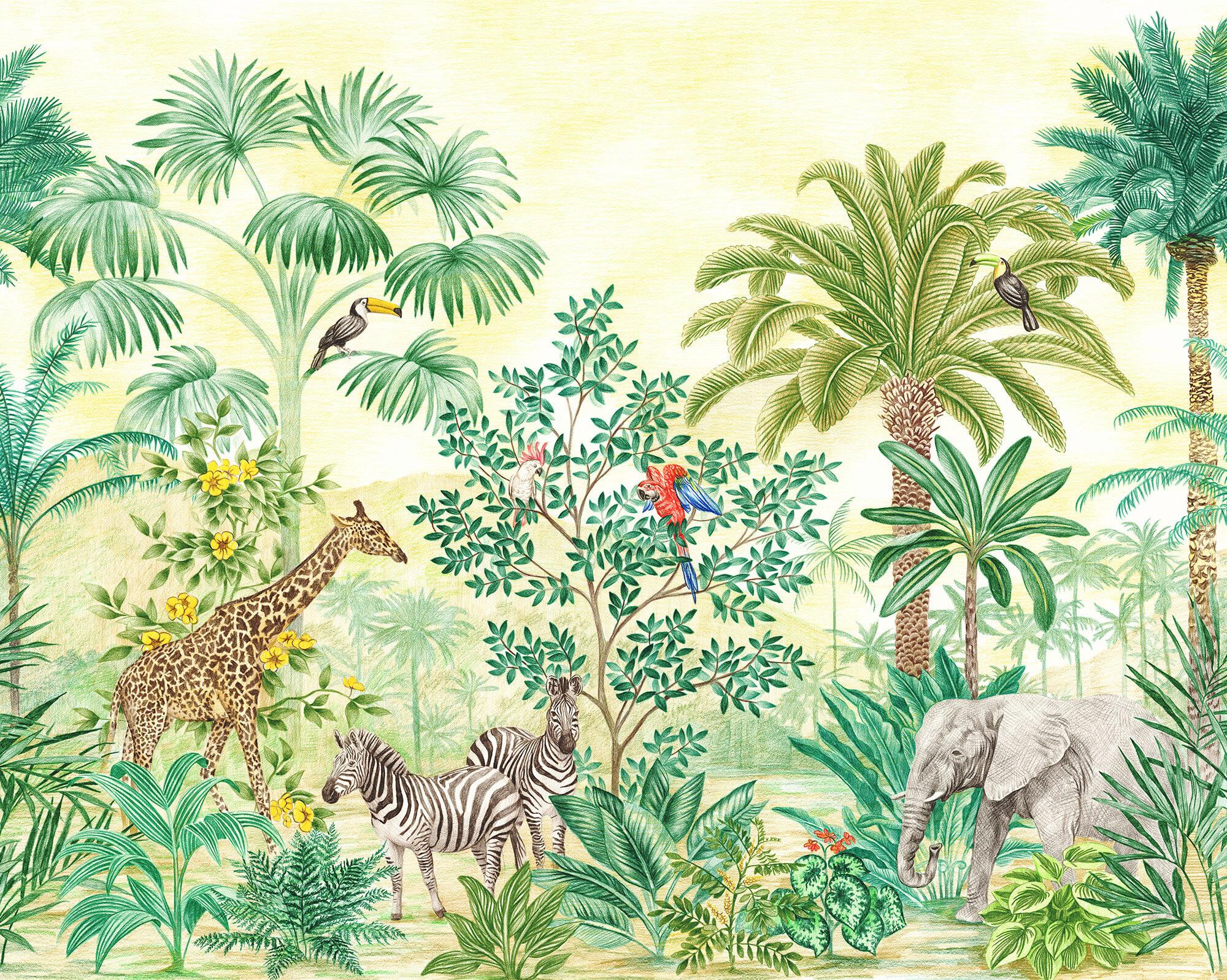 Fototapete Jungle Adventure - Multicolor, Trend, Papier (300/280cm)