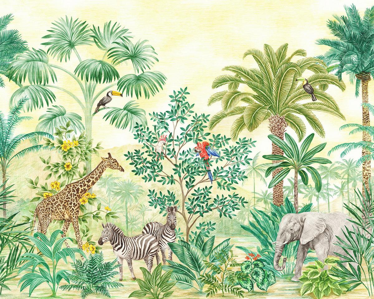 Fototapete Jungle Adventure - Multicolor, Trend, Papier (300/280cm)