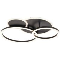 LED-Deckenleuchte, 4000k Cool - Schwarz, MODERN, Kunststoff/Metall (52/43/7cm)