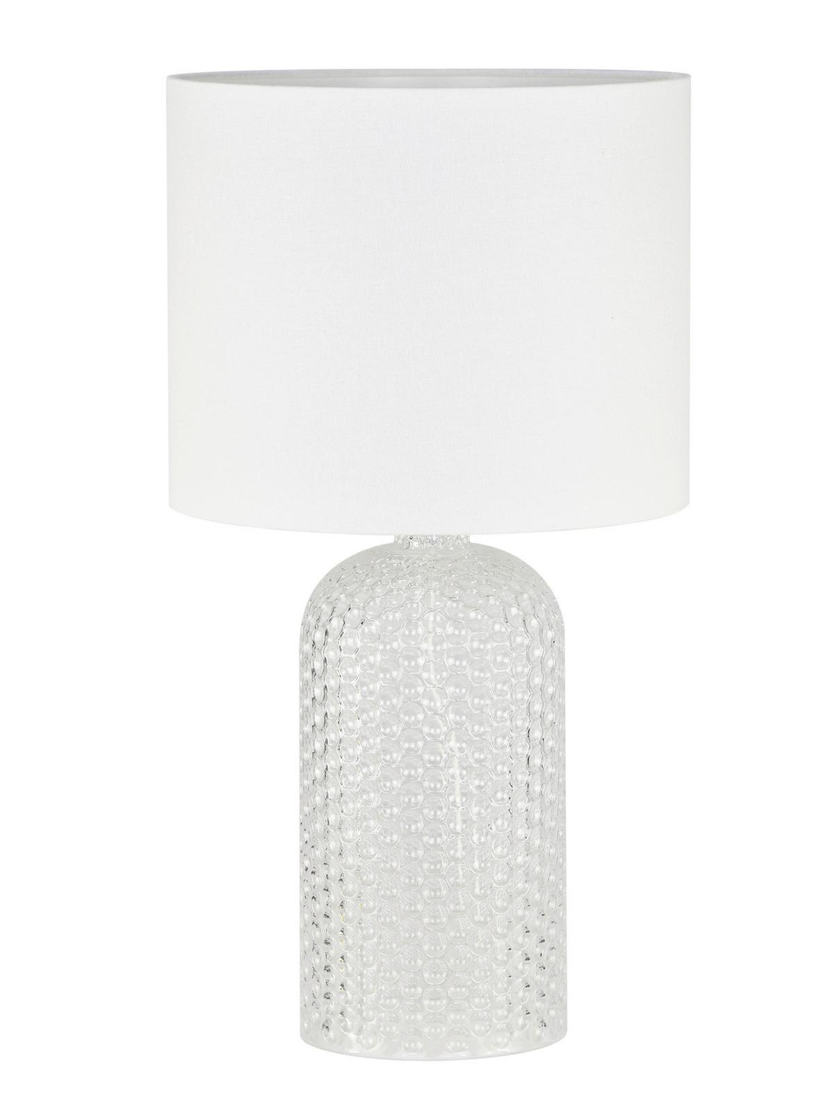 Tischleuchte Kristalya - Weiß, Basics, Glas/Textil (26,5/26,5/50cm)