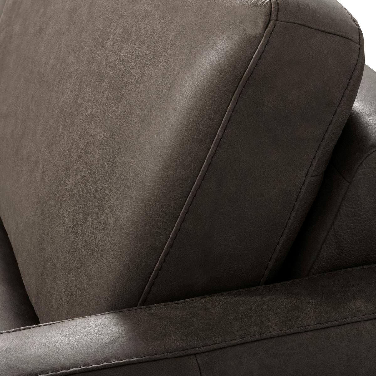 3-Sitzer-Sofa Spring, Fango B: - Fango/Schwarzchrom, Design, Leder (187/85/92cm) - Livetastic