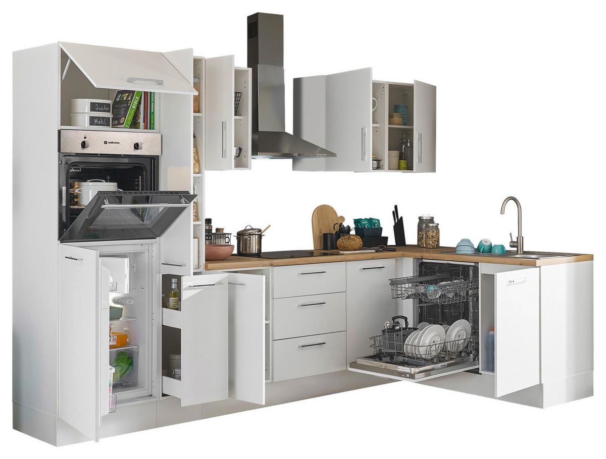 Eckküche Turin Weiß/Eiche Dekor 310x175 cm - Weiß/Eiche Artisan, Basics, Holzwerkstoff (310/175cm) - MID.YOU