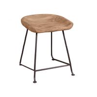 HOCKER Naturfarben/Schwarz B: 42cm - Schwarz/Naturfarben, Design, Holz/Metall (42/48/38cm) - MID.YOU
