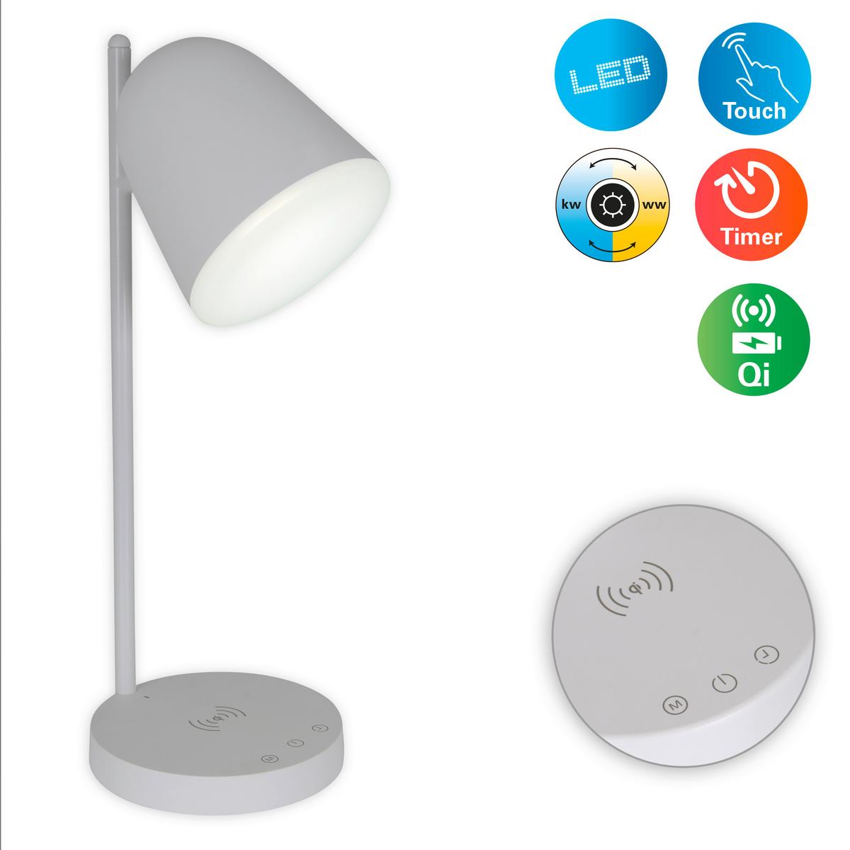 LED-Tischlampe Listo Weiß Farbtemperaturwechsler - Weiß, Design, Kunststoff (17,5/15/41cm) - Näve