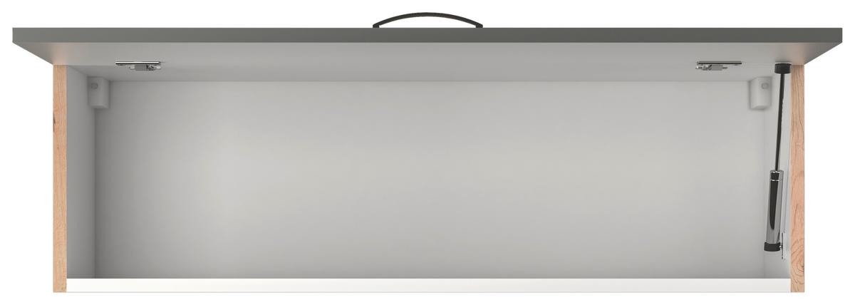 Horná kuchynská skrinka SHADOW 100cm - dub San Remo/farba ušľachtilej ocele, Modern, kov/kompozitné drevo (100/32/32cm)