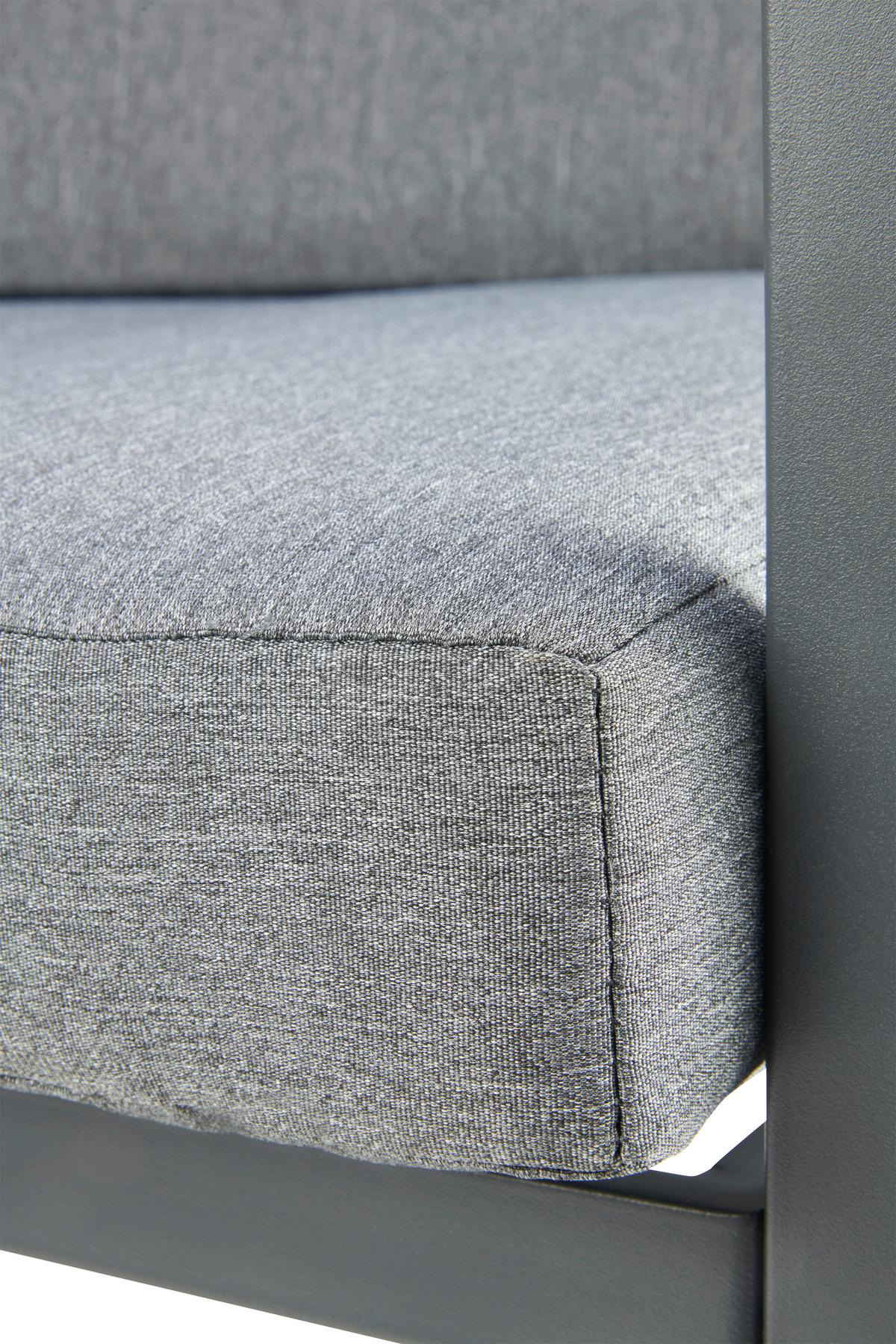 Gartenliege Sabina Stahl mit Auflage - Anthrazit/Naturfarben, MODERN, Kunststoff/Textil (190/40/75cm) - Beldano