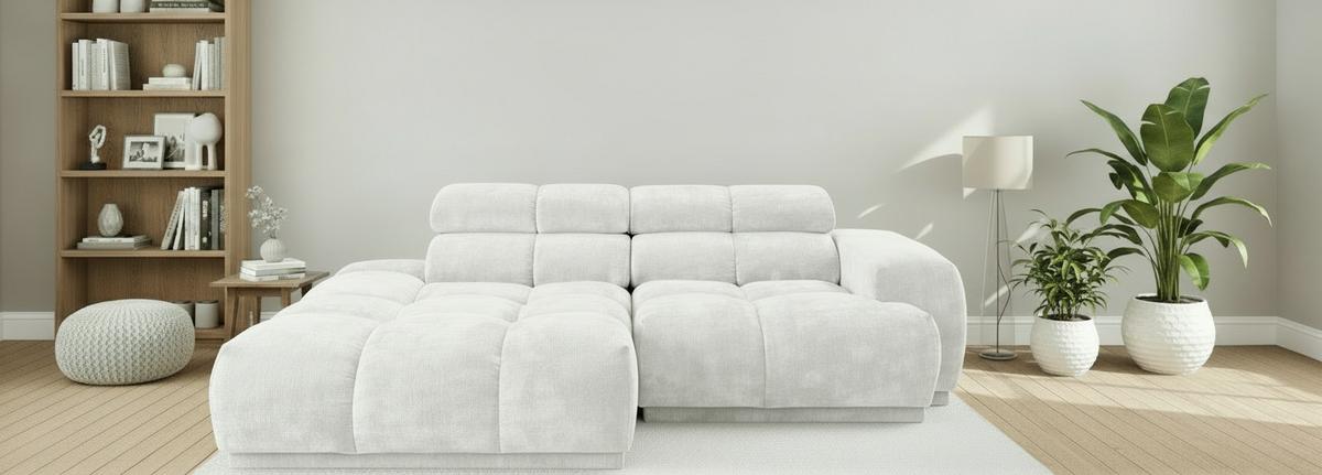 Ecksofa Chani Creme, Schenkel: 150x239 Cm - Creme, MODERN, Textil (150/239cm) - MID.YOU