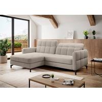 Ecksofa Lorelle Beige S: 160x225 cm - Beige/Schwarz, Design, Textil (160/225cm) - MID.YOU