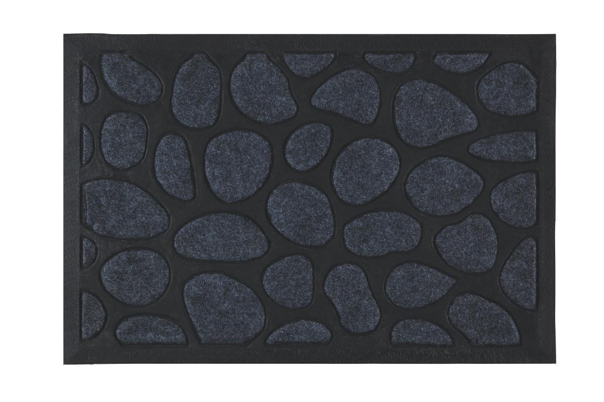 Rohožka Stone, 40/60cm - čierna/sivá, Konvenčný, textil/plast (40/60cm) - Modern Living