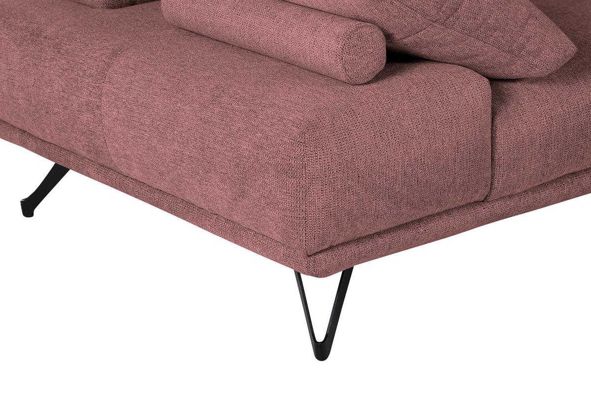 Ecksofa Bolzano - Schwarz/Altrosa, KONVENTIONELL, Textil (310/240cm) - MID.YOU