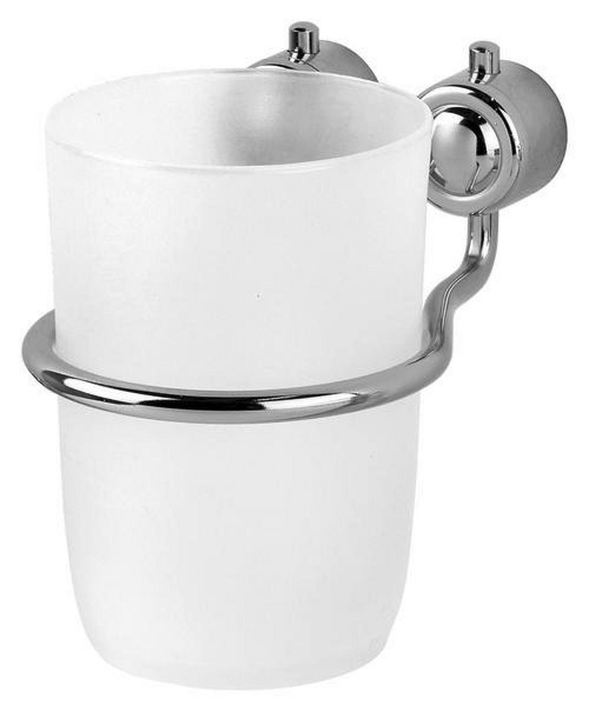 Zahnbürstenhalter Atlantik Wandmontage Chrom/Weiß - Chromfarben/Weiß, MODERN, Kunststoff/Metall (10,5/9,5/8cm)
