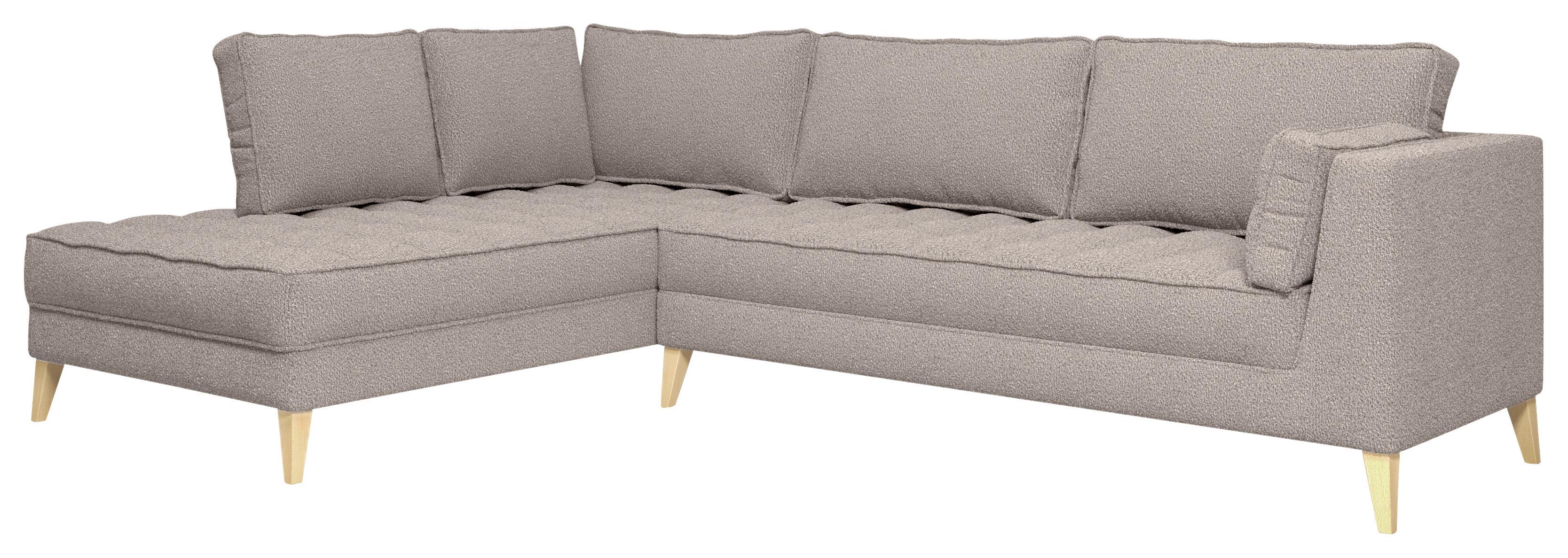Sedacia súprava DOTI, ľavá, sivohnedá - prírodná farba/taupe, Design, kompozitné drevo/textil (204/310cm) - MID.YOU