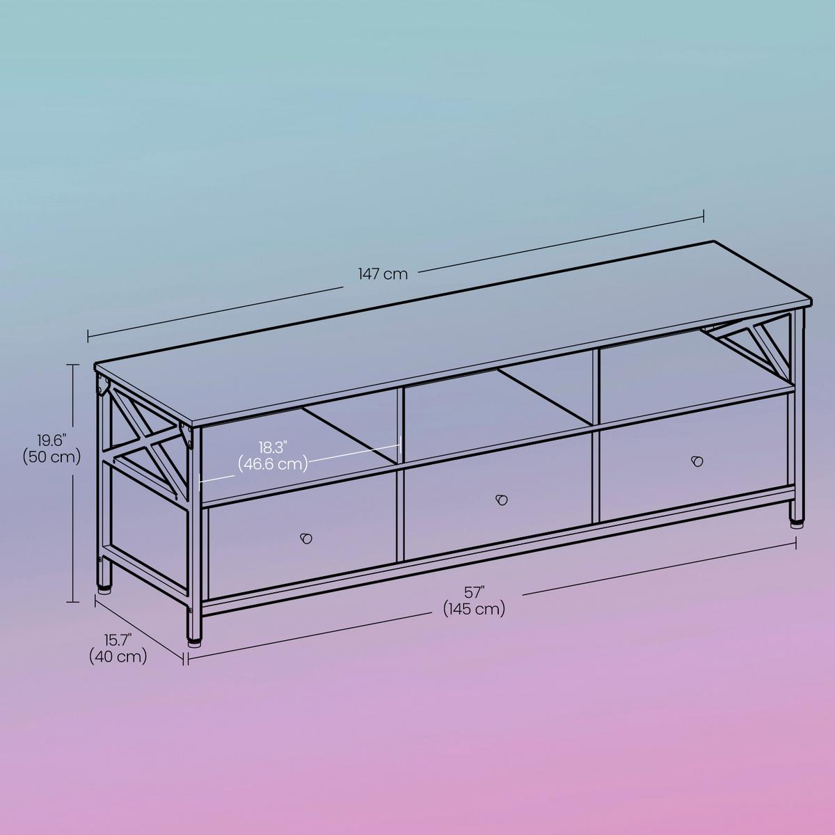 TV-Element Schwarz, Dunkelbraun B: 147 cm - Dunkelbraun/Schwarz, Trend, Holzwerkstoff (147/50/40cm) - MID.YOU