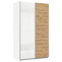 Schwebetürenschrank Feldkirch 136 Maxihöhe - Weiß Hochglanz/Eiche Artisan, MODERN, Holzwerkstoff (136/229/62cm)