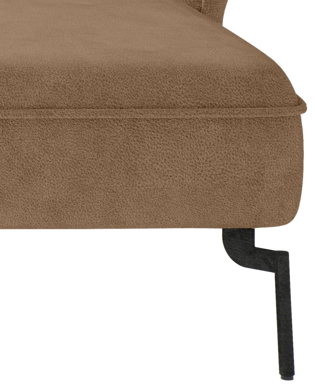 Sitzgarnitur Jakarta - Hellbraun/Edelstahlfarben, Design, Textil (265/185cm) - Livetastic