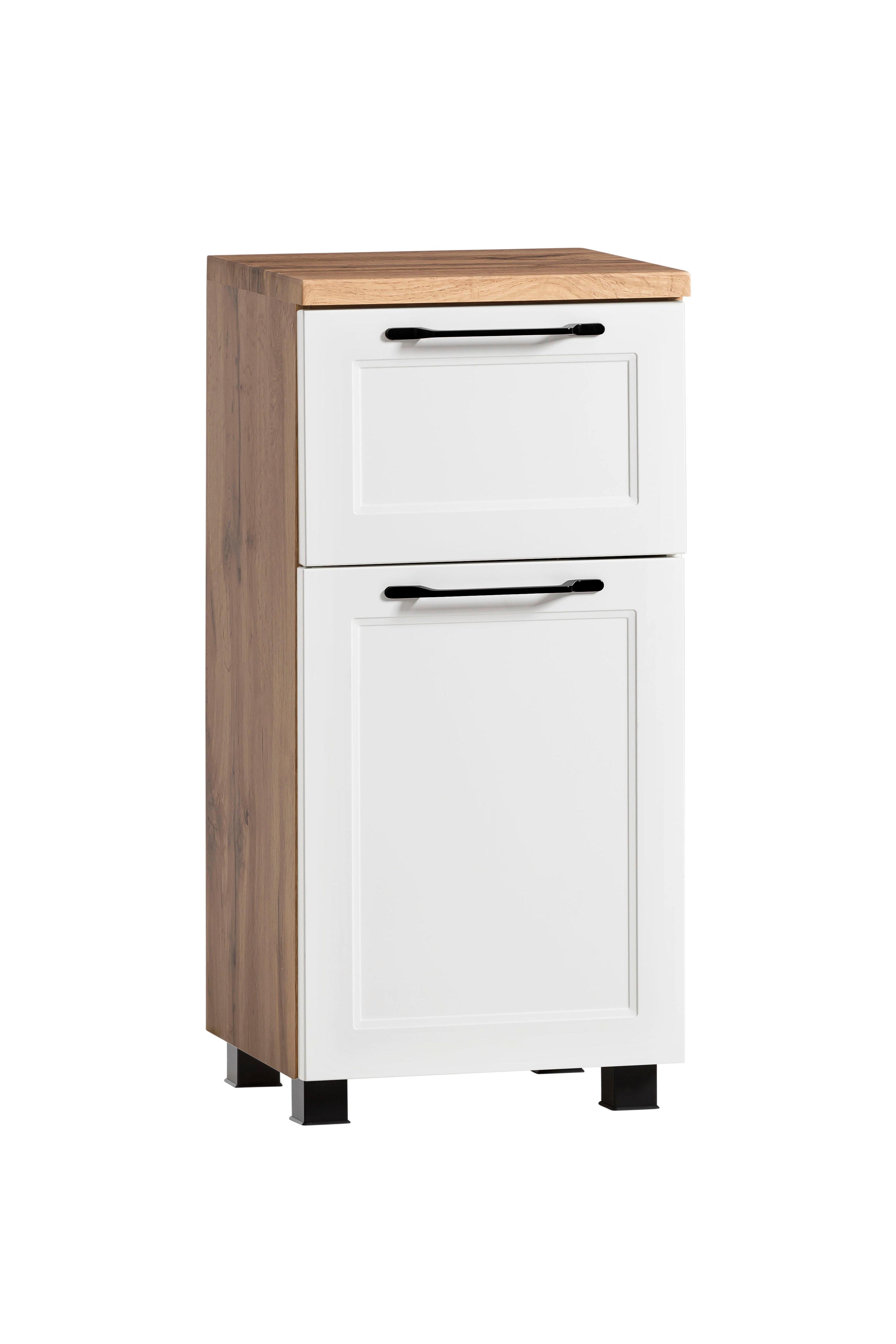 SPODNÁ SKRINKA ELMAU -EXKLUSIV- - čierna/biela, Romantik / Landhaus, kov/kompozitné drevo (40/79cm)