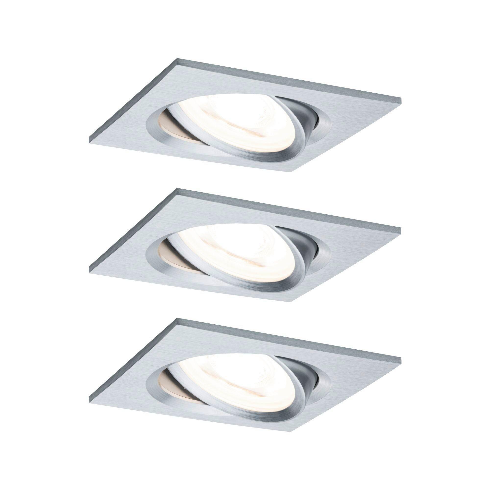 Deckenleuchte 3er-Set B: 8,4 cm, dimmbar, rechteckig - Basics (8,4cm) - Paulmann