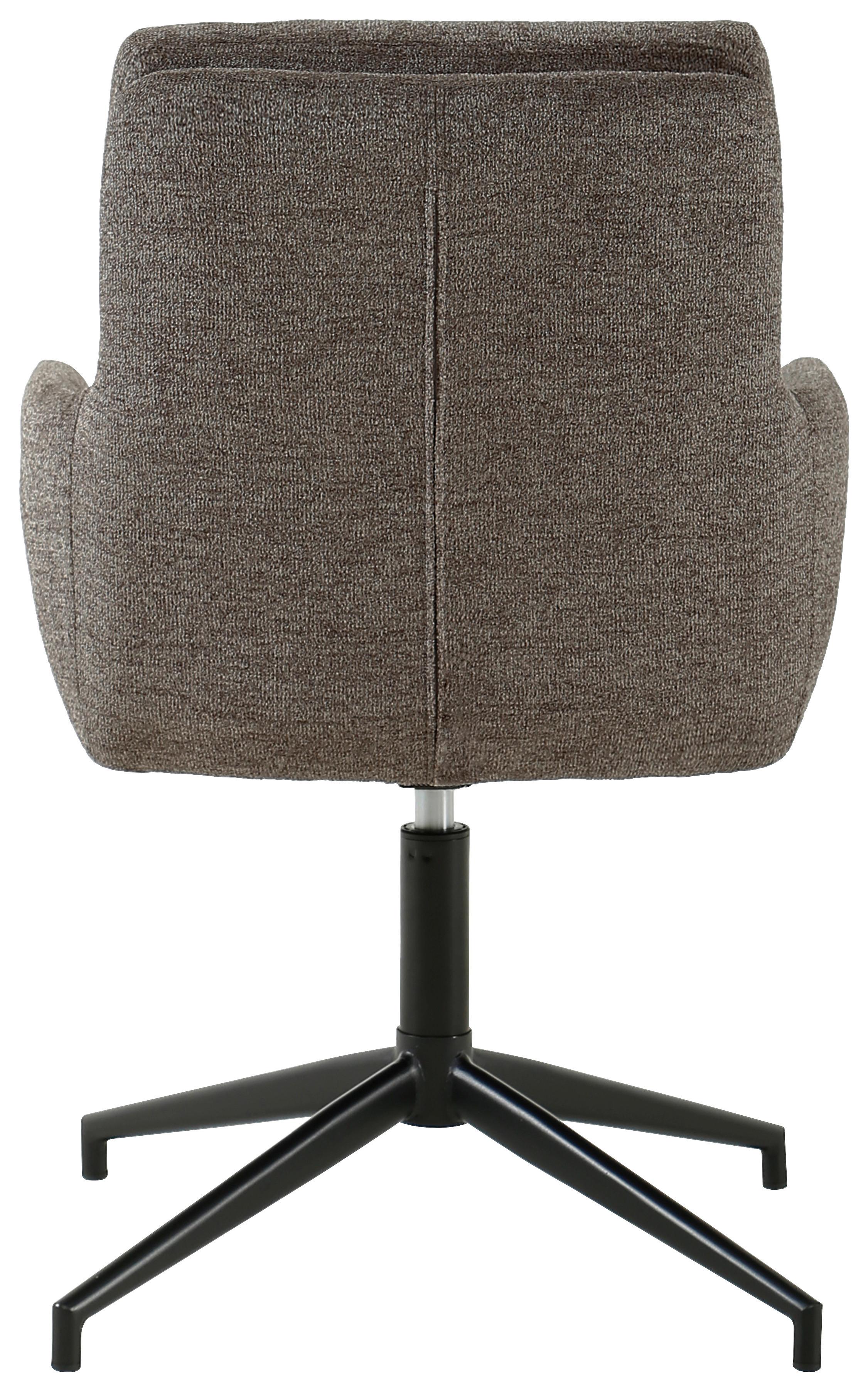Armlehnstuhl Patrice Braun, Sitzfl. 360° drehbar - Schwarz/Braun, Design, Holz/Textil (57/88/67cm) - MID.YOU