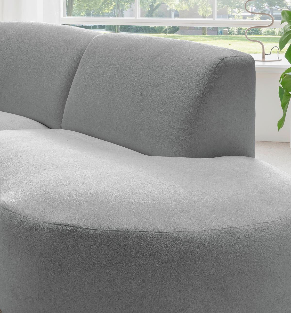 Ecksofa Jesi Silberfarben S: 276x182 Cm - Silberfarben/Schwarz, MODERN, Textil (276/182cm) - Livetastic