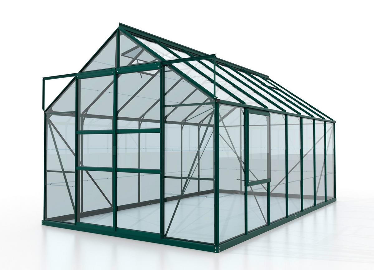 Gewächshausbausatz Meridian 2 11500 11,5 m2 Metall/Glas - Grün, Basics, Glas/Metall (257/231,8/445cm)