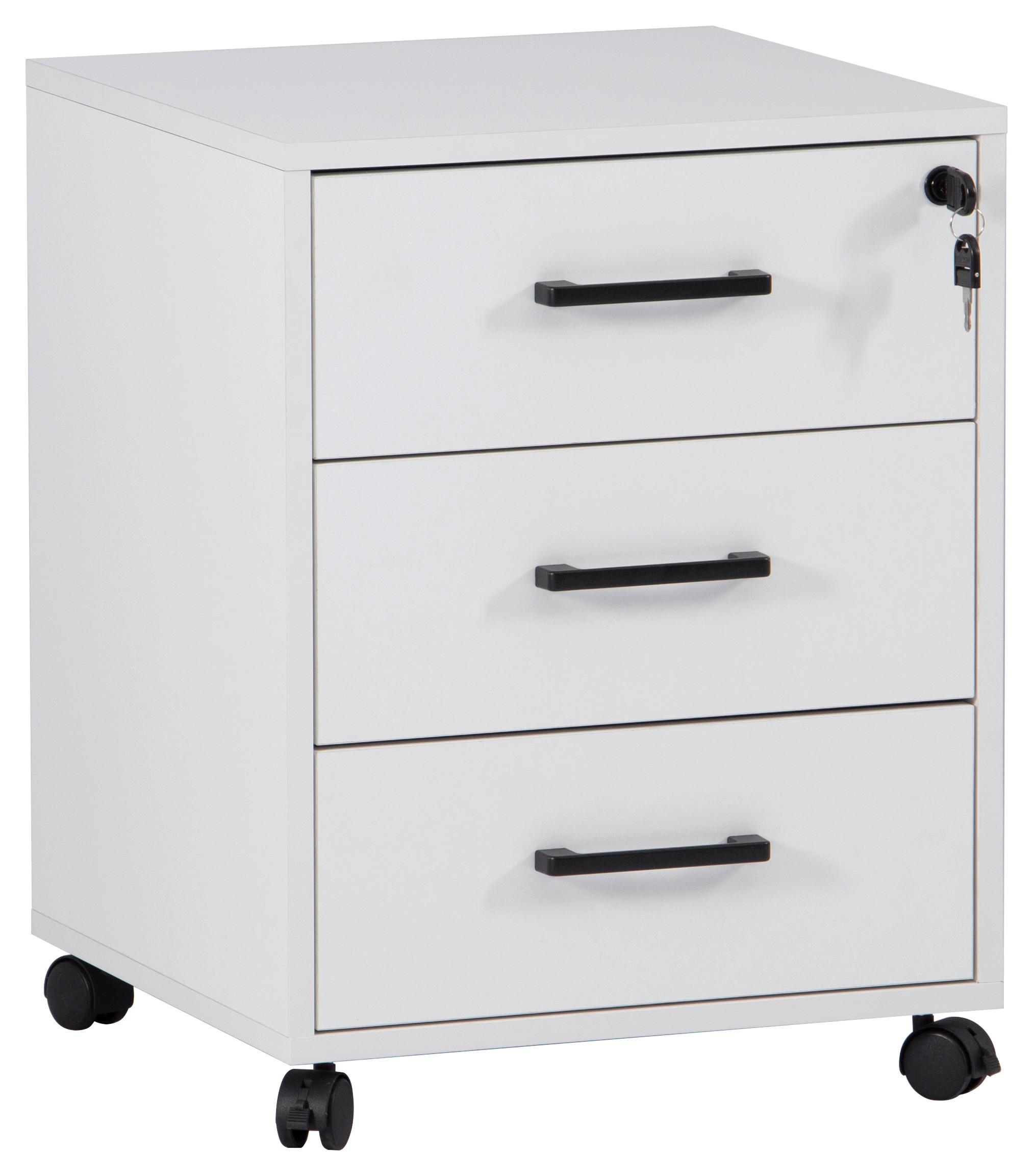 Rollcontainer Finn Weiß B: 43 cm - Weiß, MODERN, Holzwerkstoff/Kunststoff (43/56/42cm) - Livetastic