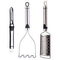 Küchenhelfer Set Aus Metall- Und Kunststoff Bgkit 3-Teilig - Edelstahlfarben/Schwarz, Basics, Kunststoff/Metall