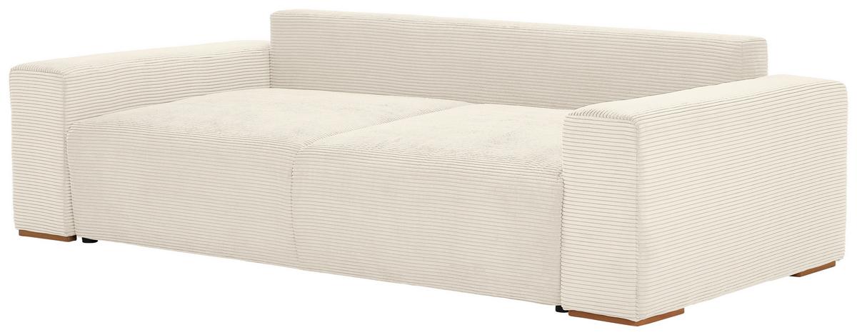 Schlafsofa Vouge Creme Bettkasten, B: 255 Cm - Buchefarben/Creme, KONVENTIONELL, Textil (255/86/123cm) - Livetastic