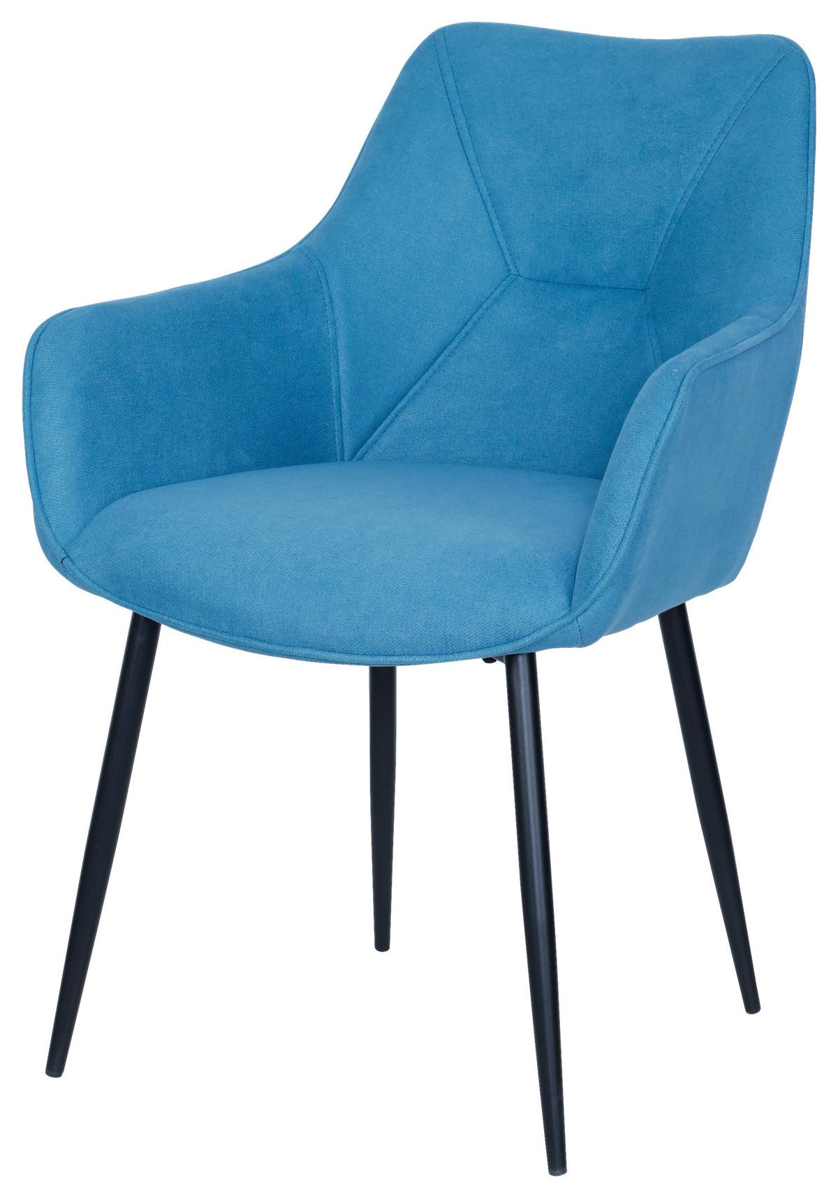 Židle s područkami Tyrkys/černá - černá/tyrkysová, Moderní, kov/dřevo (57/85/60cm) - Mömax