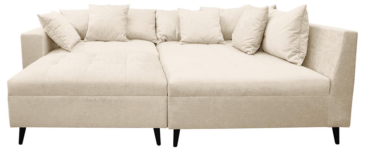 Ecksofa Pruno, Beige S: 247x174 Cm - Beige/Schwarz, Design, Textil (247/174cm) - MID.YOU