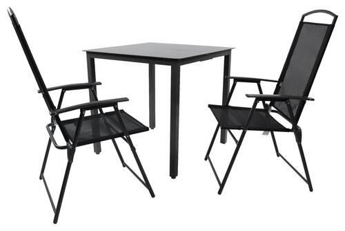 Gartenmöbel Set 3-Tlg aus Metall/Glas