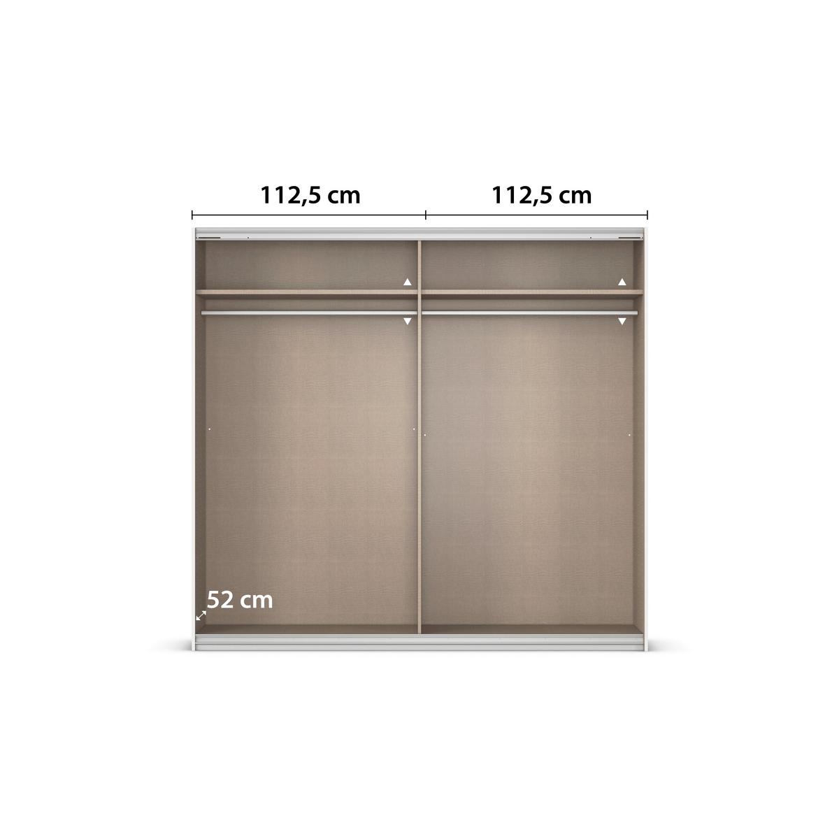 Schwebetürenschrank Glasfront 226 Cm Feldkirch 9, Grau - Dunkelgrau/Grau Hochglanz, MODERN, Glas/Holzwerkstoff (225/210/62cm)